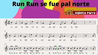 Run Run se fue pal norte partitura fácil