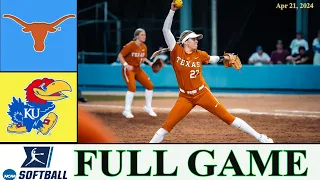 Texas vs Kansas Softball FULL GAME | Apr 21,2024 | College Softball 2024 | Big 12 softball