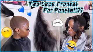 Flawless!🌟 2 Lace Frontal In 1 High Ponytail~ Hair Tutorial, Beginner Friendly #Elfinhair