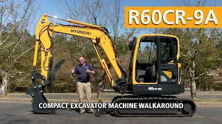 Hyundai R60CR 9A Compact Excavator Walkaround