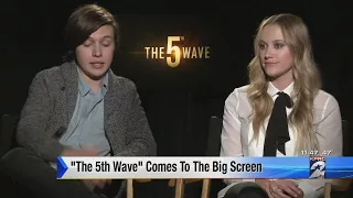 Ruben Galvan sits with actors of action-packed 'The 5th Wave'