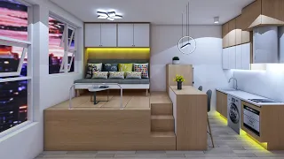 NEVER TOO SMALL 20sqm Tiny Apartment | Micro Apartment 215sqft | Space Saving Design Ideas