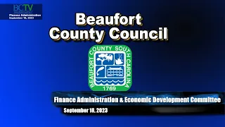 Finance, Administration, and Economic Development Committee September 18, 2023| 3 PM