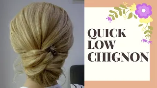 Quick low chignon hair tutorial