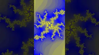 Mandelbrot fractal deep zoom. Yellow & blue.