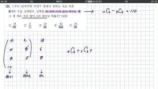 2022학년도 예비 수능 선택 확률과 통계 28번 합이 3배수일때