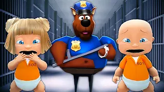 Baby & Girlfriend Escape Scooby Doo Cop!