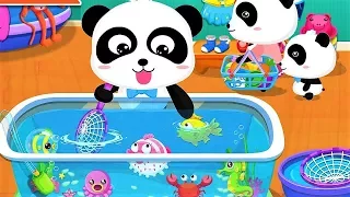 Baby Panda Plays with Fishes |  Go Shopping in Supermarket | Animation & Kids Songs | BabyBus