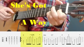 She's Got A Way - Billy Joel - Fingerstyle Guitar Tutorial Tab