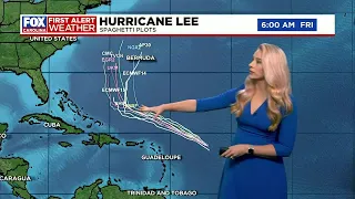 Latest track on Hurricane Lee, now a dangerous category 5