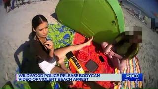 Police release body camera footage of violent beach arrest