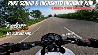 Pulsar ns200 bs7(2023 usd) pure sound & highspeed highway run| Go pro hero 11 (hyperview 4k/60)