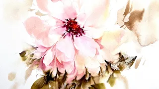 How to paint a watercolor flower.