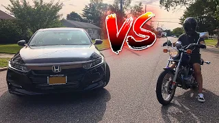 Honda Rebel 250 vs 2020 Honda Accord (Street Race)