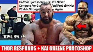 Hafthor Responds to Cheating Video/ Retires? - Kai Greene Photoshop Controversy + 705lb Bench X 4