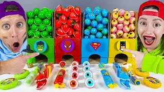 ASMR MUKBANG Superhero Desserts 챌린지 먹방 Color food challenge by HUBABOY