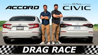 2022 Honda Civic vs Honda Accord 1.5T // DRAG & ROLL RACE