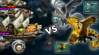 Zombie Featherhide and Twigdigger Lvl 175 vs Fleet 999 Ships — Defend Berk | Dragons: Rise of Berk