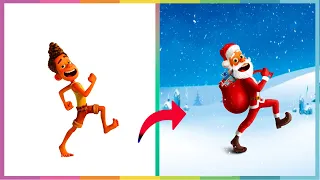 Luca Glow Up to Santa Claus Christmas gifts |  Luca Disney Transformation