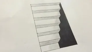 how to draw 3d stairs on paper