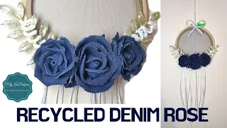 D.I.Y. Recycled Denim Rose Wall Hanger | MyInDulzens