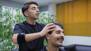 Young Barber ASMR Massage | Deep Touch Head Massage