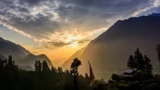 Himalayan mountain sunset Time Lapse 4K