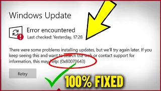 [Fixed]✔️ Error 0x80070643 in Windows 10 / 11 Update windows update Failed error