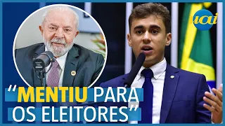 Nikolas afirma que Lula 'mentiu' ao se declarar 'pró-vida'