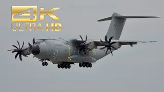 (4K) Airbus A400M Atlas Luftwaffe German Air Force 54+24 arrival at Manching Airport IGS ETSI