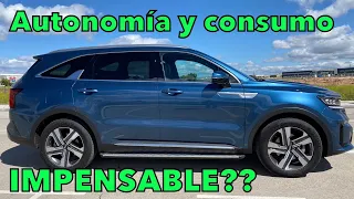 Kia SORENTO PHEV 2021 Prueba definitiva de AUTONOMÍA ELÉCTRICA y CONSUMO en modo híbrido MOTORK