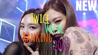 (UPDATED) Twice Vocal Ranking 2017