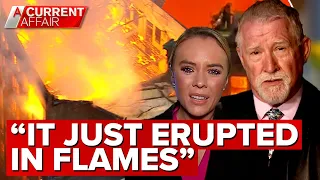 Incredible footage shows 'crazy' moment Sydney building caught fire | A Current Affair