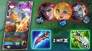 BROKEN DAMAGE!! LESLEY BEST 2 HIT BUILD🔥| LESLEY BEST BUILD 2024