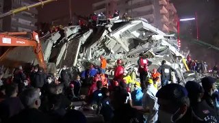 LIVE: Rescuers work through the night in Turkey's Izmir after a deadly earthquake hit the Aegean Sea