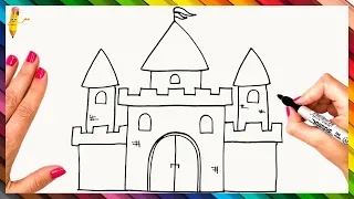 How To Draw A Castle Step By Step 🏰 Castle Drawing Easy