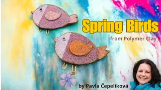 Spring Birds from #polymerclay #polymerclayjewelry #polymerclaytutorial #fimo