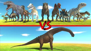 Dreadnoughtus Dinosaur in Battle with All Dinosaurs of Arbs - Animal Revolt Battle Simulator