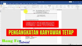 Contoh Pembuatan Surat Keputusan Pengangkatan Karyawan Tetap || Tutorial Microsoft Word