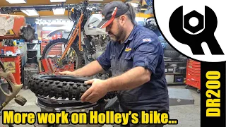 Holley's DR200 rear wheel, tyre & chain & sprockets fitment #1872
