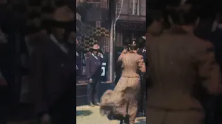 A Windy Day in New York City in 1903 - Restored Footage