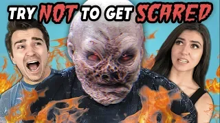 To Try Not To Get Scared Challenge (IRL Haunted House)