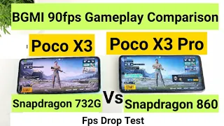 Poco X3 Pro vs Poco X3 BGMI 90fps gameplay comparison snapdragon 732G vs 860🔥🔥🔥