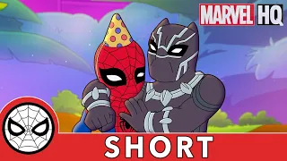 Birthday Fun w/ Spidey, Black Panther & Shuri! | Marvel Super Hero Adventures | Obstacle, Of Course