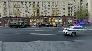 Москва, ул. Тверская, танки едут на репетицию парада, 04.05.2021, часть 3