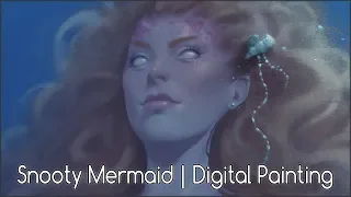 Snooty Mermaid | Digital painting process