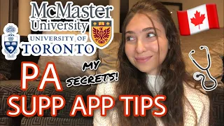 MCMASTER & UOFT PA SUPP APP TIPS | MY RESOURCES, SCHEDULE, STRATEGIES & MORE