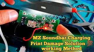 MZ Soundbar charging Print Damaged solution || MZ bluetooth speaker charging pin Repair Tricks