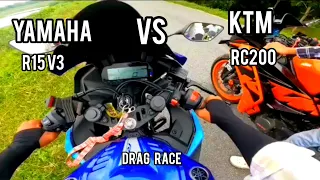 YAMAHA  R15V3 Vs KTM RC200 | RACE TILL THEIR  POTENTIAL | HIGHWAY BATTLE  | TOP END