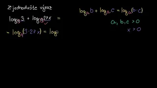 Logaritmus součinu = součet logaritmů: příklad | Logaritmy | Funkce | Matematika | Khan Academy